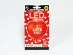 Óriás plasztik, LED-es világító lufi I LOVE YOU