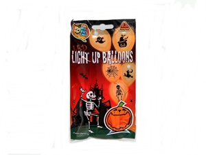 Világító LED-es lufi Halloween mintás